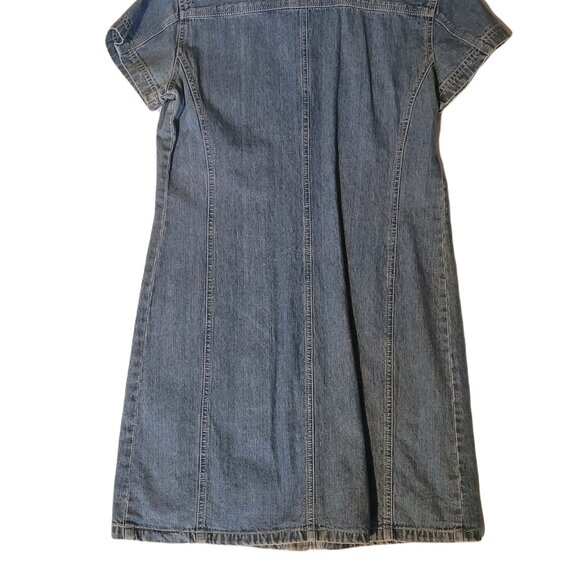 Old Navy Women’s Denim Dress Short Sleeve Snap Button Closure Size 8 - Picture 2 of 3